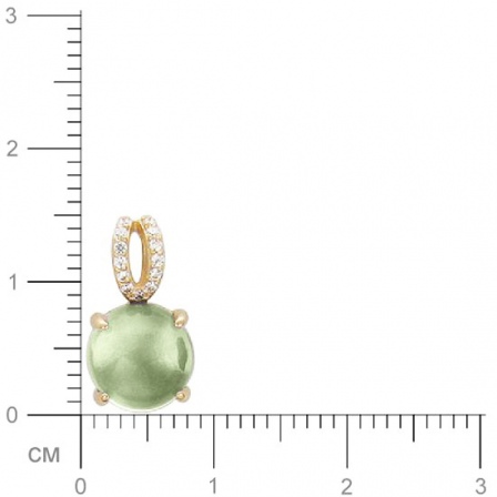 Подвеска с празиолитом, фианитами из красного золота (арт. 342224)