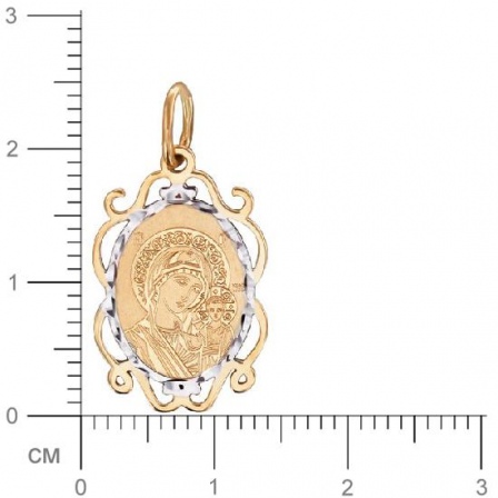 Подвеска-иконка "Казанская Богородица" из красного золота (арт. 342578)