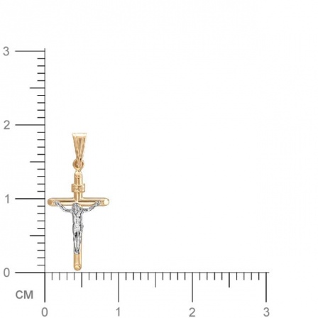 Крестик из комбинированного золота (арт. 342718)