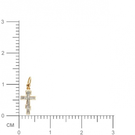 Крестик из комбинированного золота (арт. 342729)