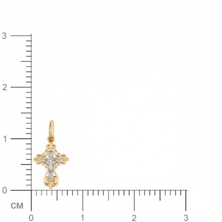 Крестик из комбинированного золота (арт. 342743)