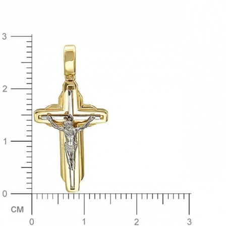 Крестик из комбинированного золота (арт. 342748)