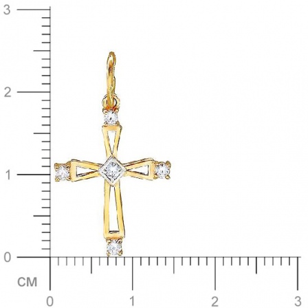 Крестик с фианитами из красного золота (арт. 342766)