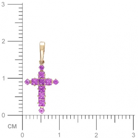 Крестик с аметистами из красного золота (арт. 342789)