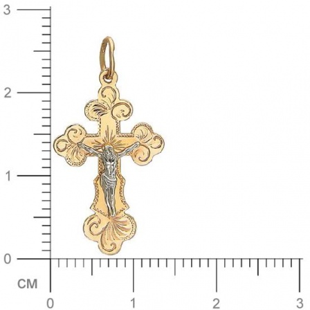 Крестик из комбинированного золота (арт. 342825)