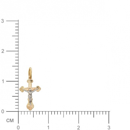 Крестик из комбинированного золота (арт. 342829)