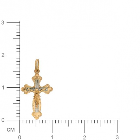 Крестик из комбинированного золота (арт. 342830)