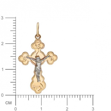 Крестик из комбинированного золота (арт. 342834)