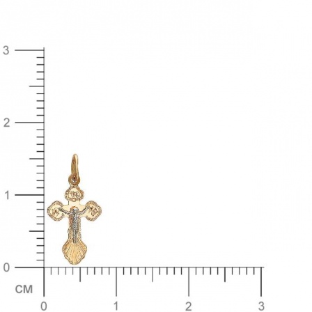 Крестик из комбинированного золота (арт. 342836)