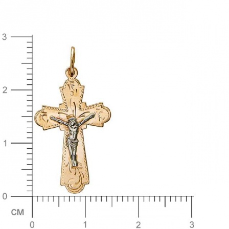 Крестик из комбинированного золота (арт. 342868)
