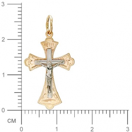 Крестик из комбинированного золота (арт. 342871)