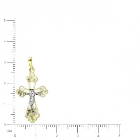 Крестик из комбинированного золота (арт. 342880)