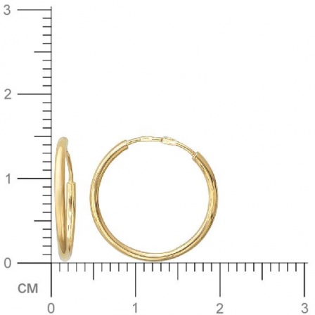 Серьги из желтого золота. Диаметр 15 мм. (арт. 342956)