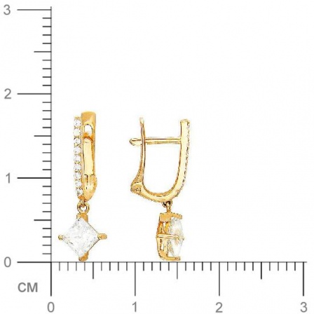 Серьги с фианитами из красного золота (арт. 343133)