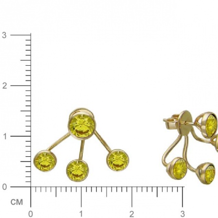 Серьги с фианитами из желтого золота (арт. 343565)