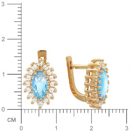 Серьги с топазами из красного золота (арт. 343600)