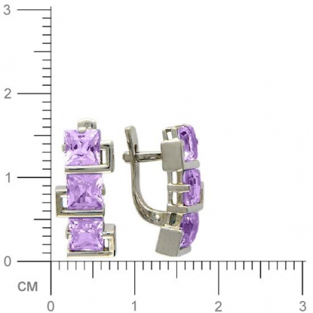 Серьги с аметистами из белого золота (арт. 344012)