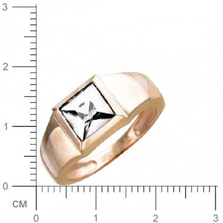 Кольцо с фианитом из красного золота (арт. 344538)