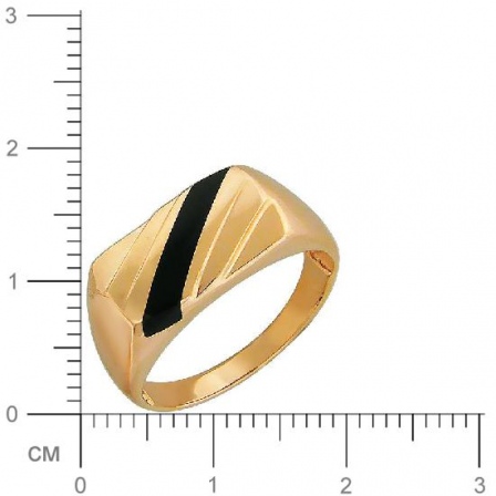 Кольцо с ониксом из красного золота (арт. 344565)