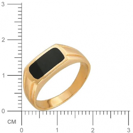 Кольцо с ониксом из красного золота (арт. 344578)