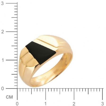 Кольцо с ониксом из красного золота (арт. 344597)