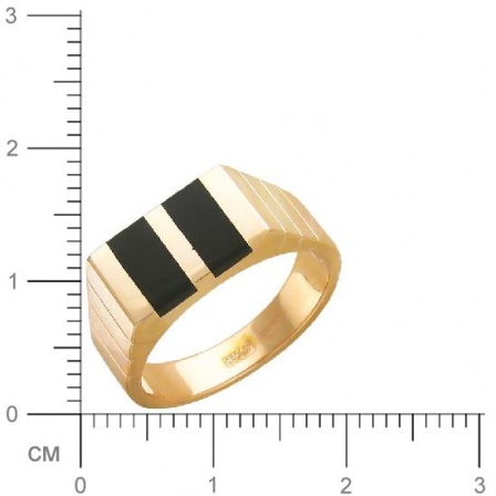 Кольцо с ониксами из красного золота (арт. 344611)