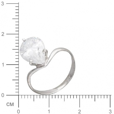 Кольцо с фианитом из серебра (арт. 345258)
