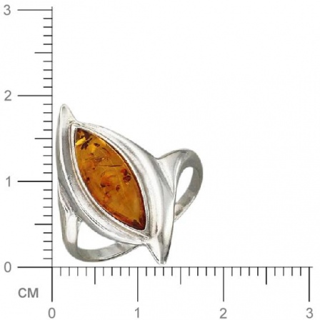 Кольцо с янтарем из серебра (арт. 345328)