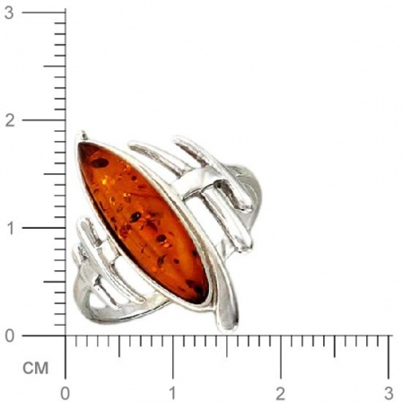 Кольцо с янтарем из серебра (арт. 345348)