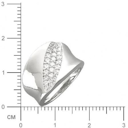 Кольцо с фианитами из серебра (арт. 345905)
