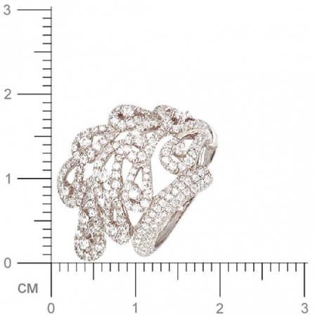 Кольцо с фианитами из серебра (арт. 346135)