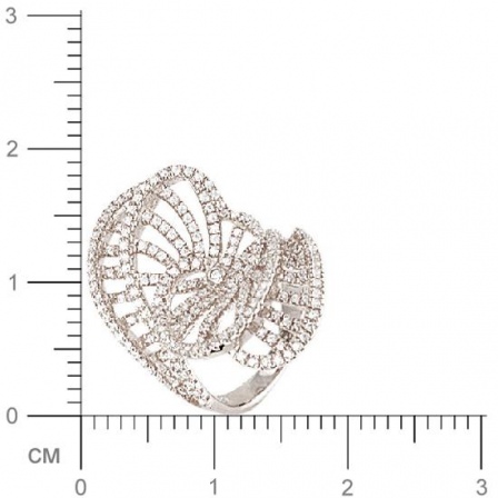 Кольцо с фианитами из серебра (арт. 346136)