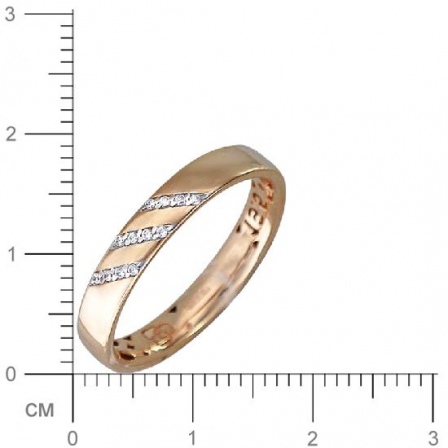 Кольцо с фианитами из красного золота (арт. 346899)