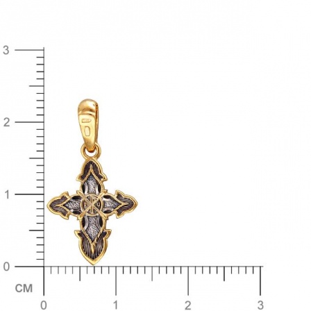 Крестик из чернёного серебра с позолотой (арт. 347355)