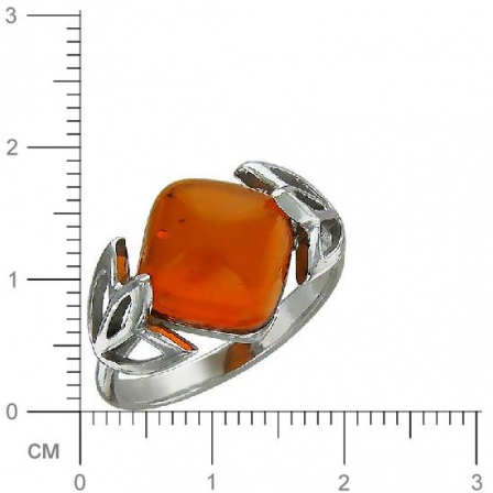 Кольцо с янтарем из серебра (арт. 348098)