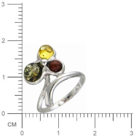 Кольцо с янтарем из серебра (арт. 348099)
