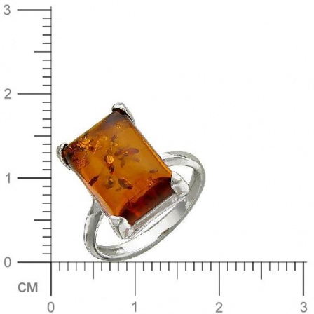 Кольцо с янтарем из серебра (арт. 348119)