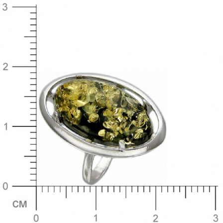 Кольцо с янтарем из серебра (арт. 348126)