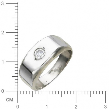 Кольцо с фианитом из серебра (арт. 349119)