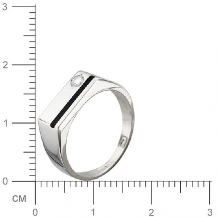 Кольцо с фианитом из серебра (арт. 349128)