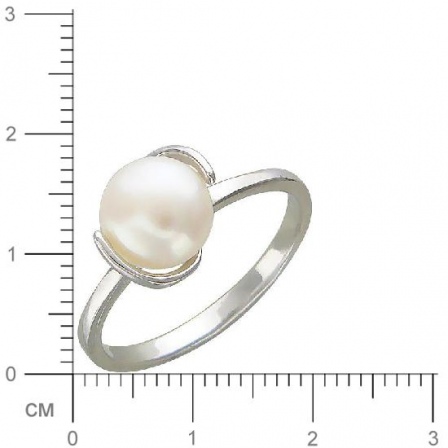 Кольцо с жемчугом из серебра (арт. 349340)