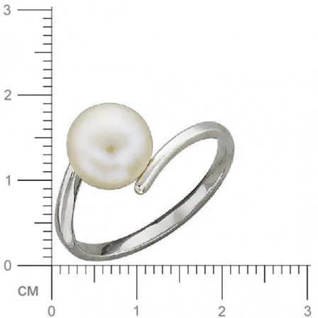 Кольцо с жемчугом из серебра (арт. 349366)