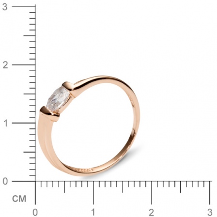 Кольцо с 1 фианитом из красного золота  (арт. 350735)
