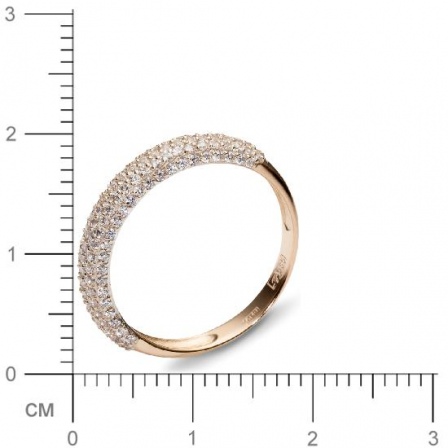 Кольцо с 135 фианитами из красного золота  (арт. 350857)