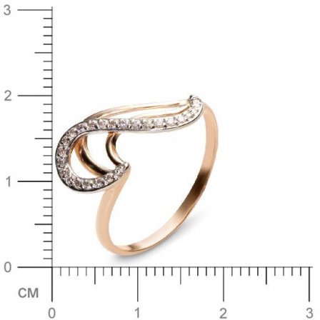 Кольцо с 25 фианитами из красного золота  (арт. 350858)