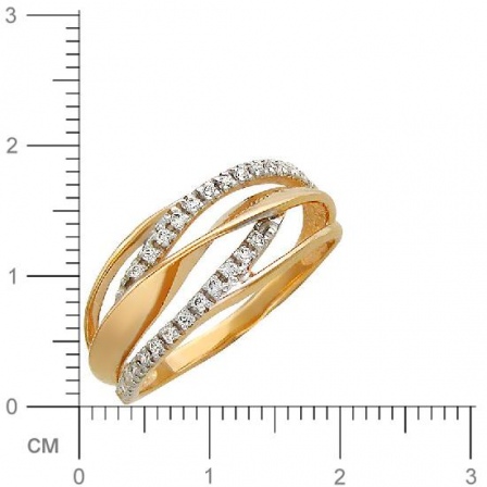 Кольцо с 26 фианитами из красного золота  (арт. 350868)