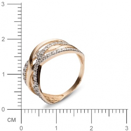 Кольцо с 51 фианитами из красного золота  (арт. 350874)