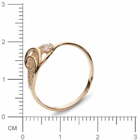 Кольцо с 25 фианитами из красного золота  (арт. 350920)