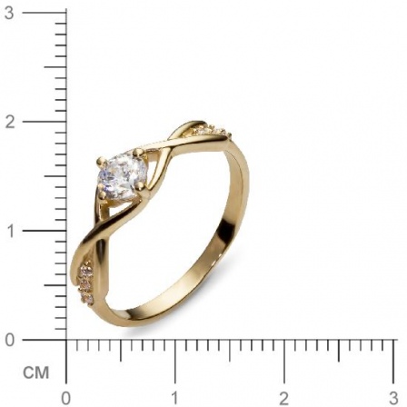 Кольцо с 7 фианитами из жёлтого золота  (арт. 351109)