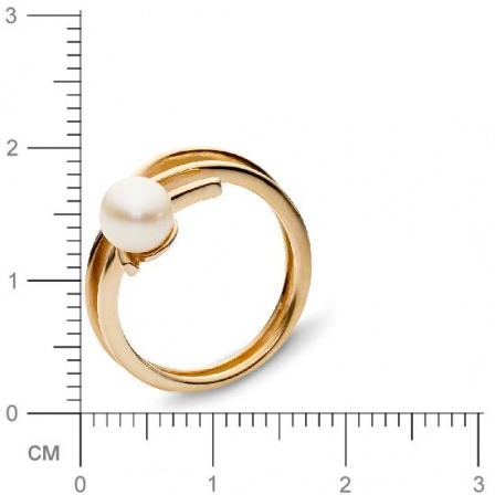 Кольцо с 1 жемчугом из красного золота  (арт. 351224)